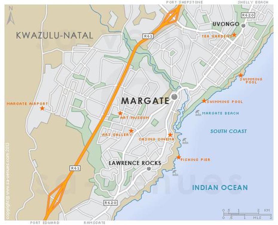 Margate Map, Margate, South Africa, Middelburg  Mpumalanga, South Africa In Africa