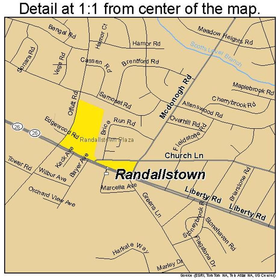 Randallstown Maryland Street Map 2464950, Randallstown, United States, United States  Simple, Cool United States