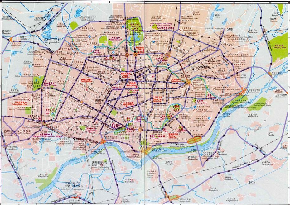 Shenyang Map, Map Of Shenyang China, Shenyang City, Tourist Map, Fenyang, China, Xian China, Xianyang  Airport