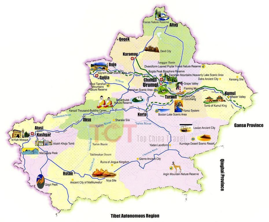 Xinjiang Map, Xinjiang Tourist Map, Xinjiang Province Map, Maps Of …, Xunjiansi, China, Anhui China, Urumqi China