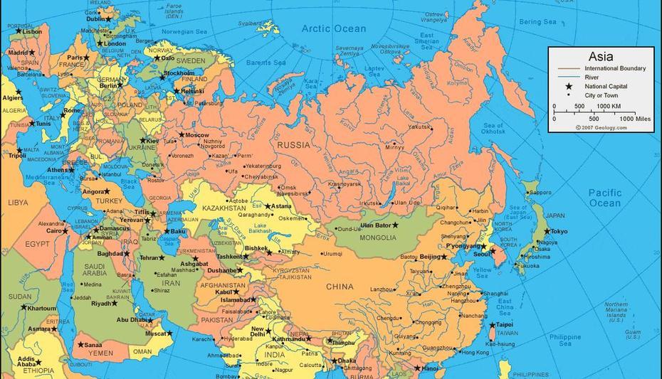 Asia  With Country, Asia  With Countries Names, Blogdaninaq, Asha, Russia