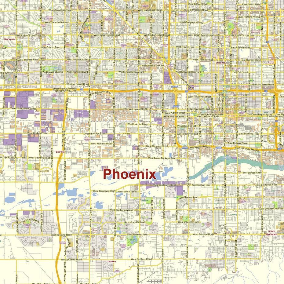 City Maps Of Phoenix Arizona. United States Map. Personalized | Etsy, Phoenix, United States, Phoenix Road, Arizona Road  With Cities