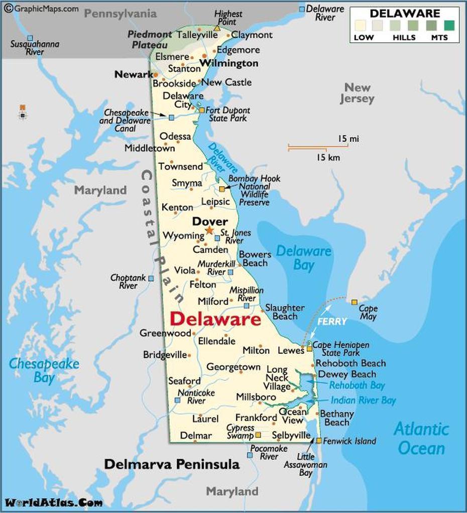 Delaware Map, Delaware, United States, Virginia United States, United States And Hawaii