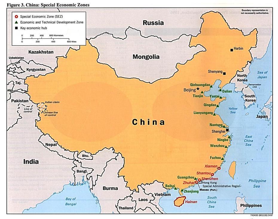 Detailed Special Economic Zones Map Of China  1997. China Detailed Map …, Wenlan, China, Shijiazhuang China, Hebei Province