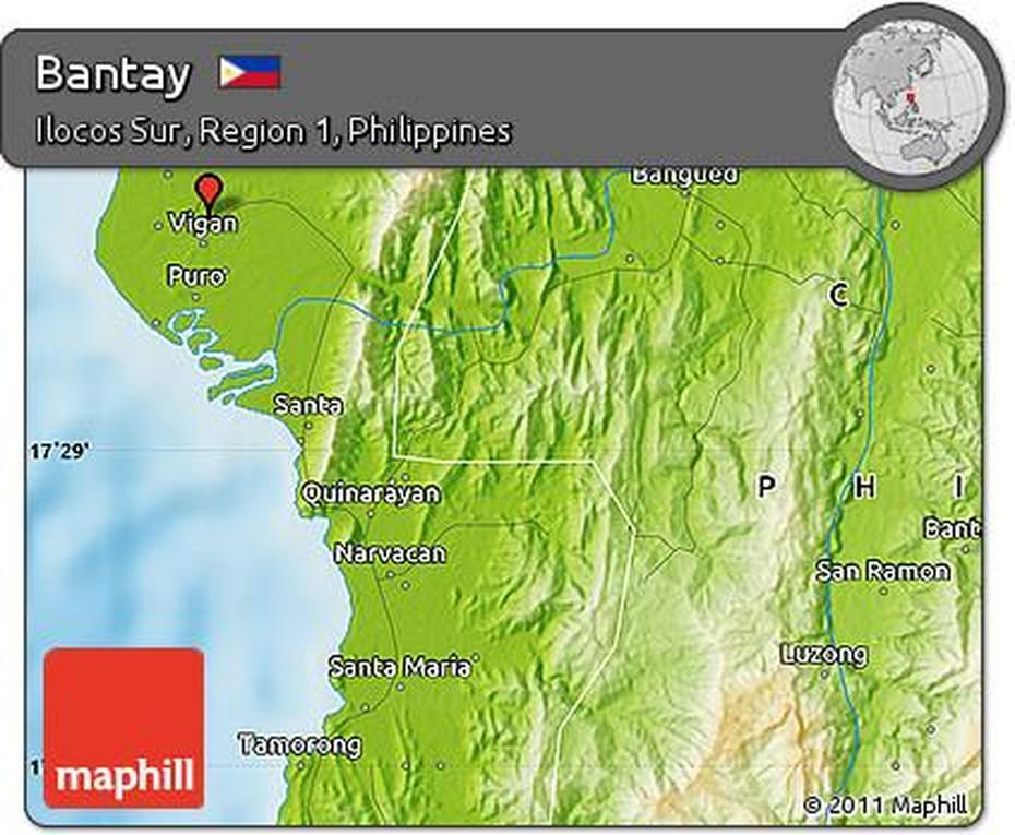 Free Physical Map Of Bantay, Bantay, Philippines, Aklan Philippines, Aklan Philippines