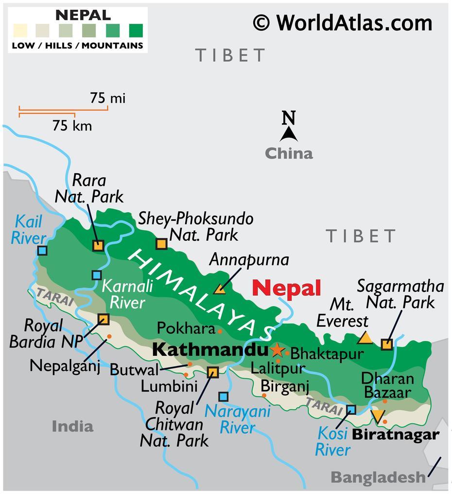 Geography Of Nepal, Landforms – World Atlas, Khā̃Dbāri̇̄, Nepal, Simple  Of Nepal, Printable  Of Nepal