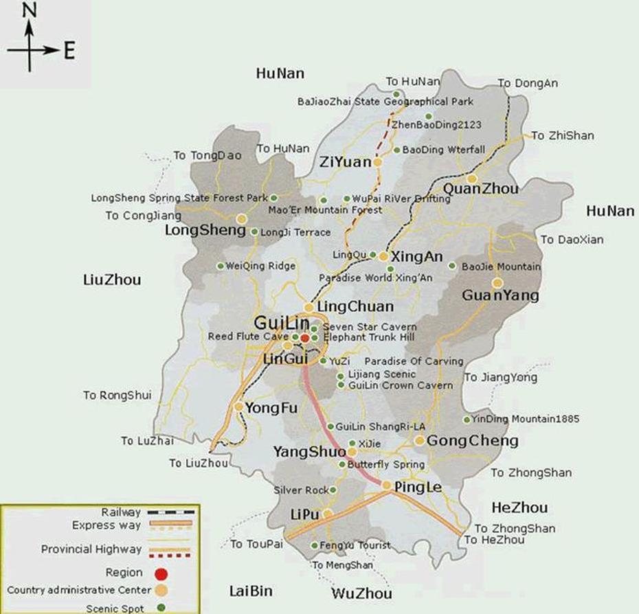 Guilin City Map Of China | Map Of China City Physical Province Regional, Guilin, China, Guilin Tourism, Lijiang China