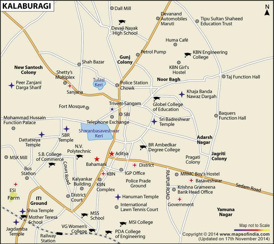 Gulbarga City Map, Gulbarga, India, Jama Masjid Gulbarga, Gulbarga Images