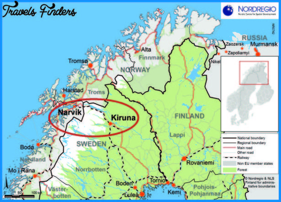 Kiruna Sweden Map – Travelsfinders, Kiruna, Sweden, Sweden Rail, Abisko Sweden