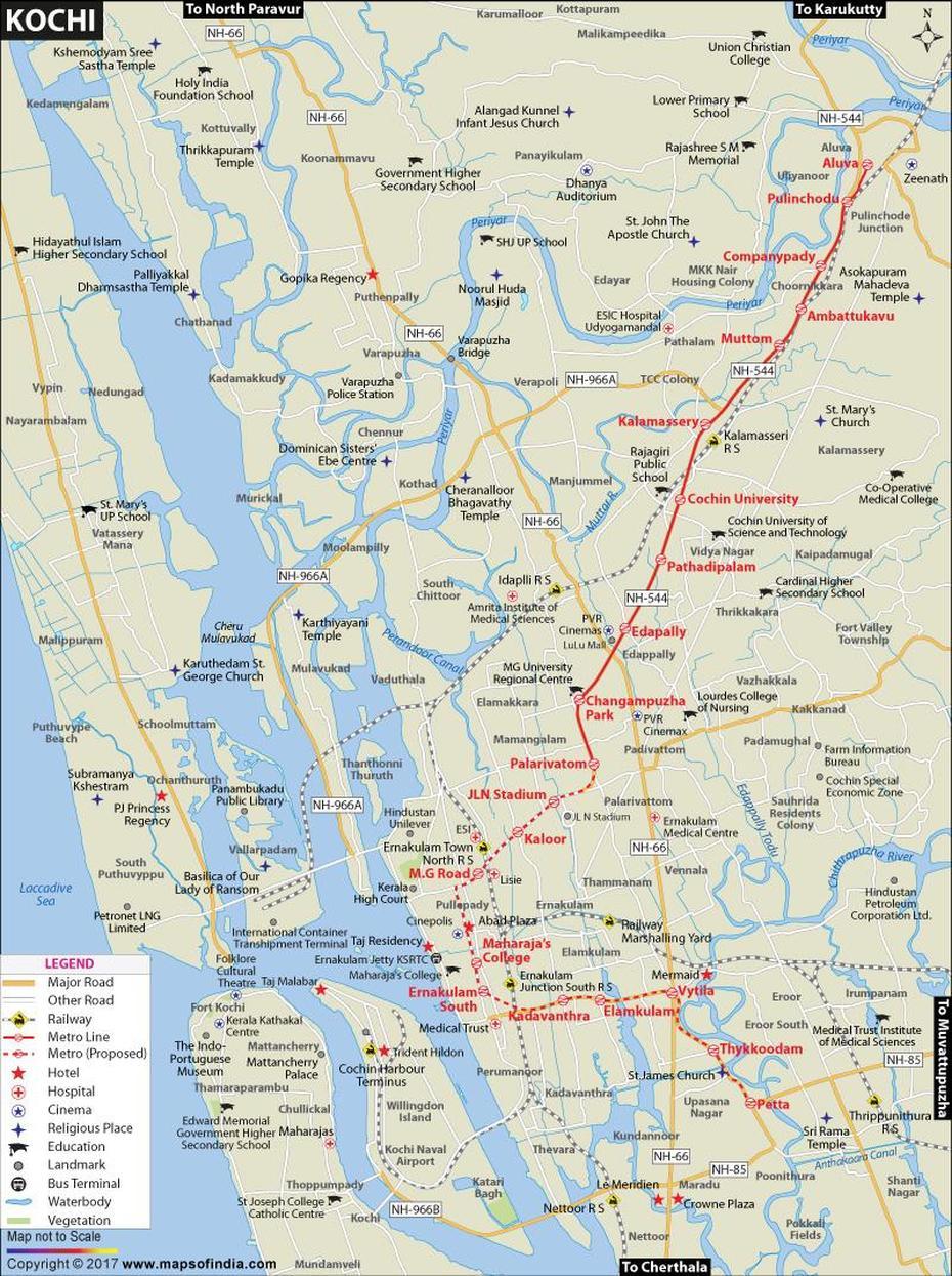 Kochi City Map, Kochi, India, Fort Kochi India, Kerala On