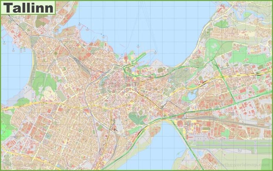 Large Detailed Map Of Tallinn, Tallinn, Estonia, Capital Of Estonia, Tallinn Street