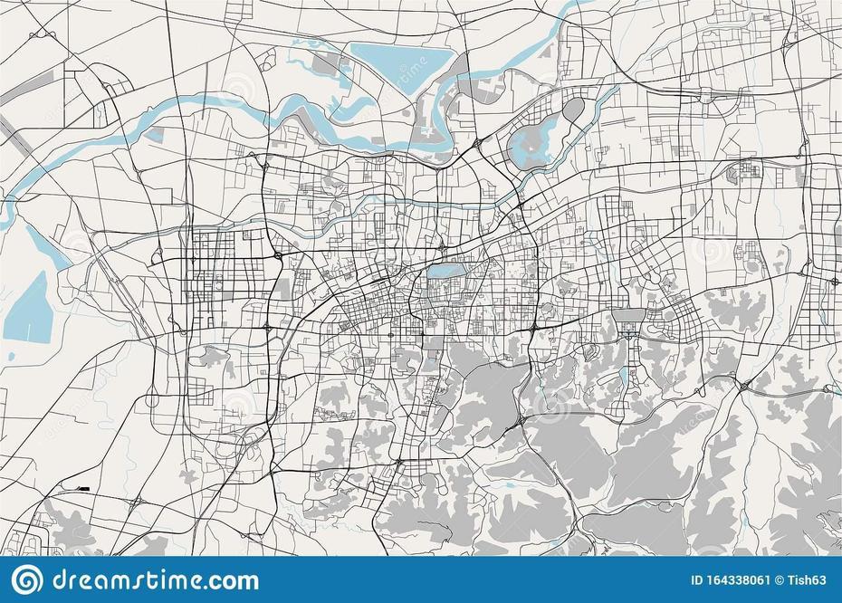 Map Of The City Of Jinan, China Stock Illustration – Illustration Of …, Jinan, China, Chongqing China, Beijing China