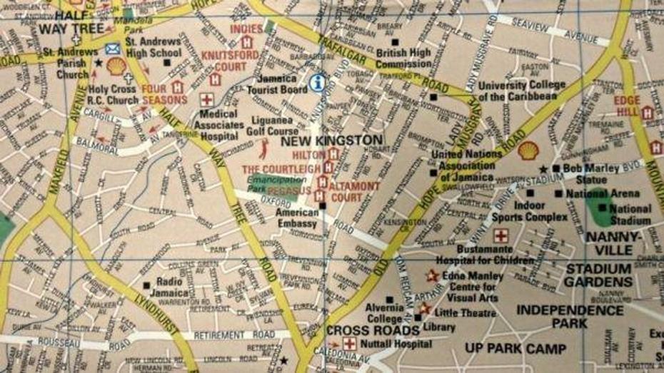 Map Of Kingston Jamaica | Detailed And Road Maps For The Capital …, Kingston, Jamaica, Blue Mountains Jamaica, Kingston Town Jamaica