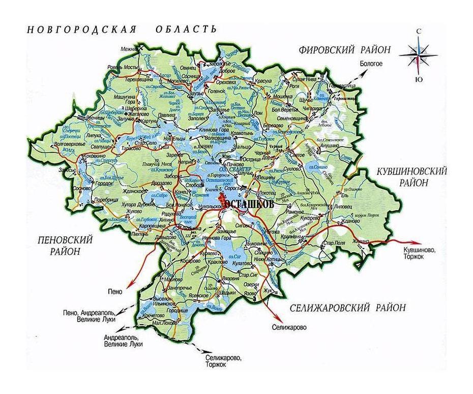 The Map Of Ostashkovsky District., Ostrogozhsk, Russia, Russia  With Countries, Western Russia