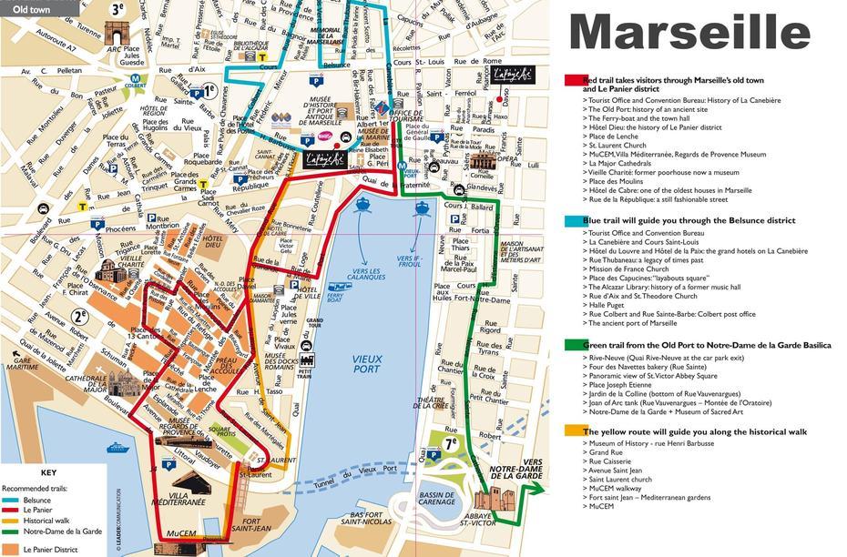 Marseille Tourist Attractions Map, Marseille, France, Marseille Tram, Marseille France Streets