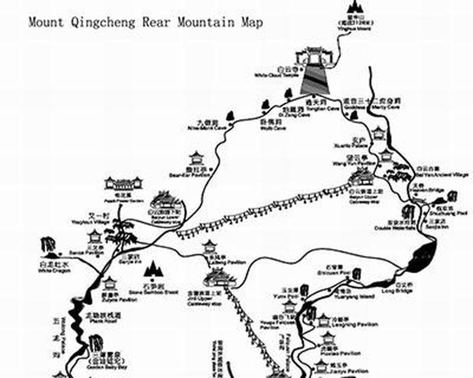 Mount Qingcheng Map, Qingchengshan Map, Qincheng, China, Bo  Xilai, Qingcheng  Mountain