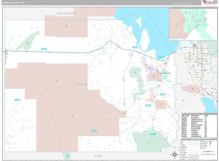 Tooele County, Ut Wall Map Premium Style By Marketmaps – Mapsales, Tooele, United States, Tooele County, Salt Lake Utah