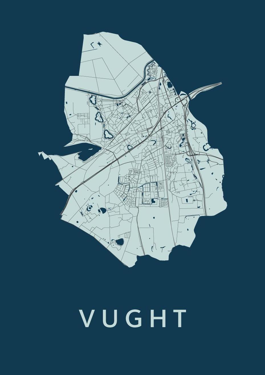 Vught Navy Stadskaart Poster | Kunst In Kaart, Vught, Netherlands, Ijzeren Man Vught, Ebi Vught