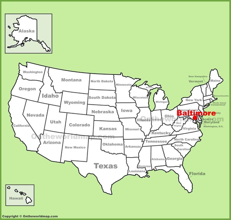 Baltimore Location On The U.S. Map, Baltimore, United States, Baltimore Usa, Baltimore Md