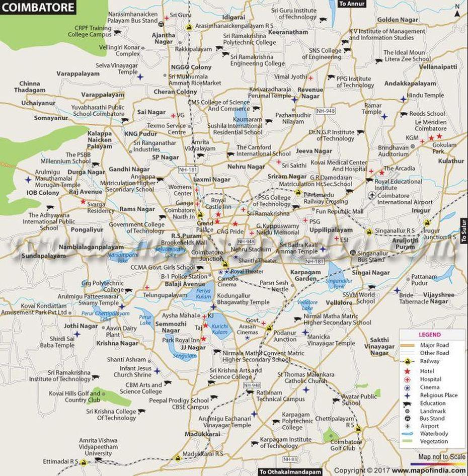 City Map Of Coimbatore | Coimbatore, City Map, City, Coimbatore, India, Vijayawada India, Le Meridien Coimbatore