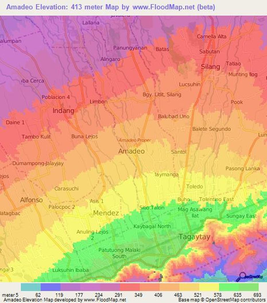 Elevation Of Amadeo,Philippines Elevation Map, Topography, Contour, Amadeo, Philippines, Amadeo, Philippines