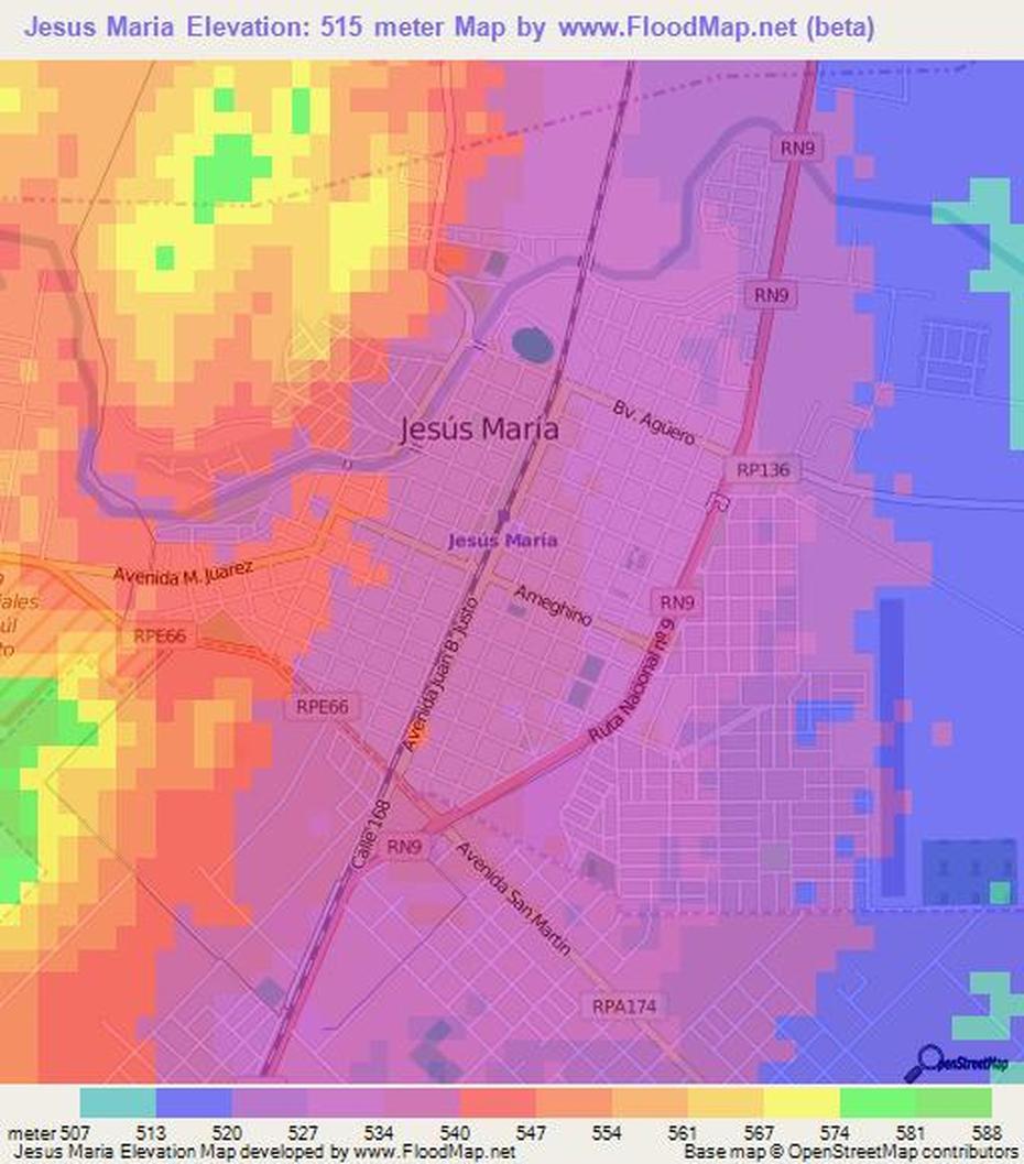 Elevation Of Jesus Maria,Argentina Elevation Map, Topography, Contour, Jesús María, Argentina, Estancia Villa Maria, Maria Sol Perez Argentina