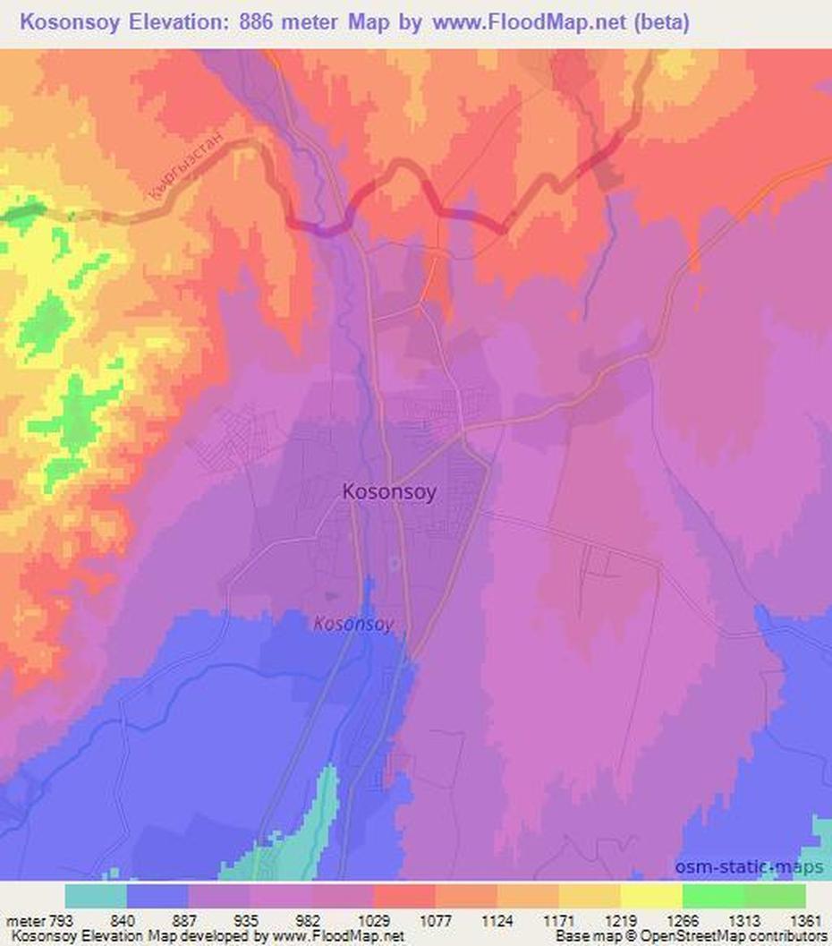 Elevation Of Kosonsoy,Uzbekistan Elevation Map, Topography, Contour, Kosonsoy, Uzbekistan, Uzbekistan Asia, Uzbekistan On World
