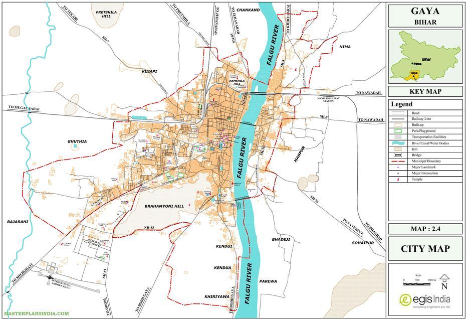 Gaya City Map – Gaya, Bihar – Master Plans India, Gaya, India, Bodh Gaya Bihar India, Gaya City