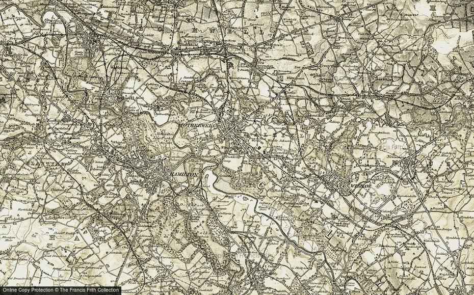 Historic Ordnance Survey Map Of Motherwell, 1904-1905, Motherwell, United Kingdom, Of Motherwell Area, Motherwell Train Station