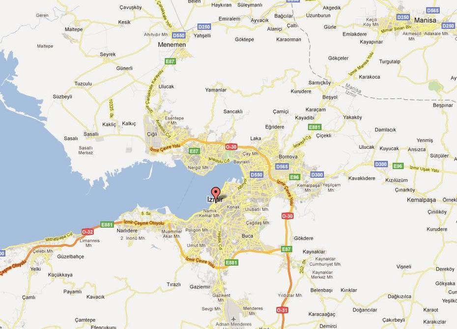 Izmir Map, İZmir, Turkey, Turkey  Europe, Southern Turkey