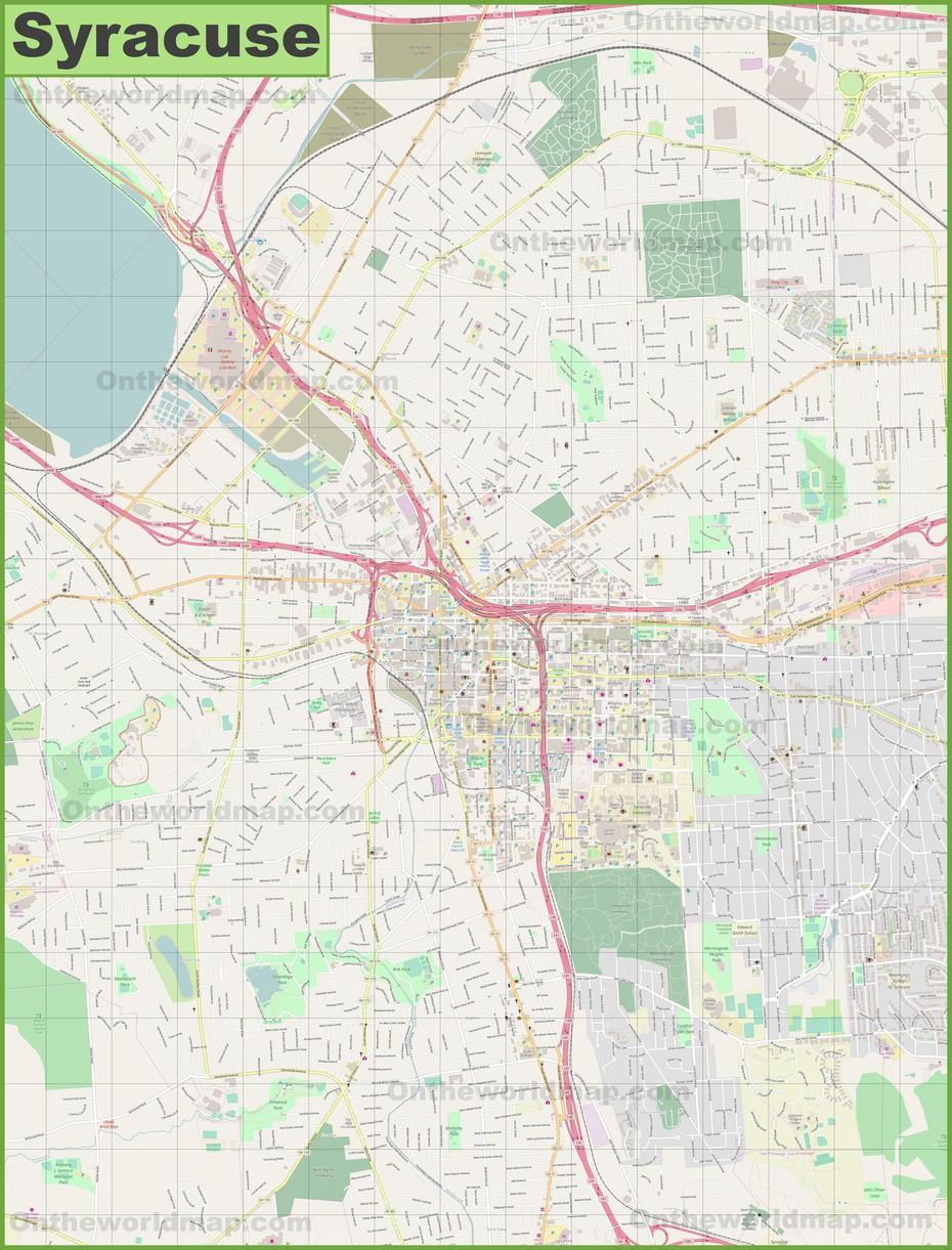 Large Detailed Map Of Syracuse (U.S), Syracuse, United States, United States  50 States, United States  Puzzle