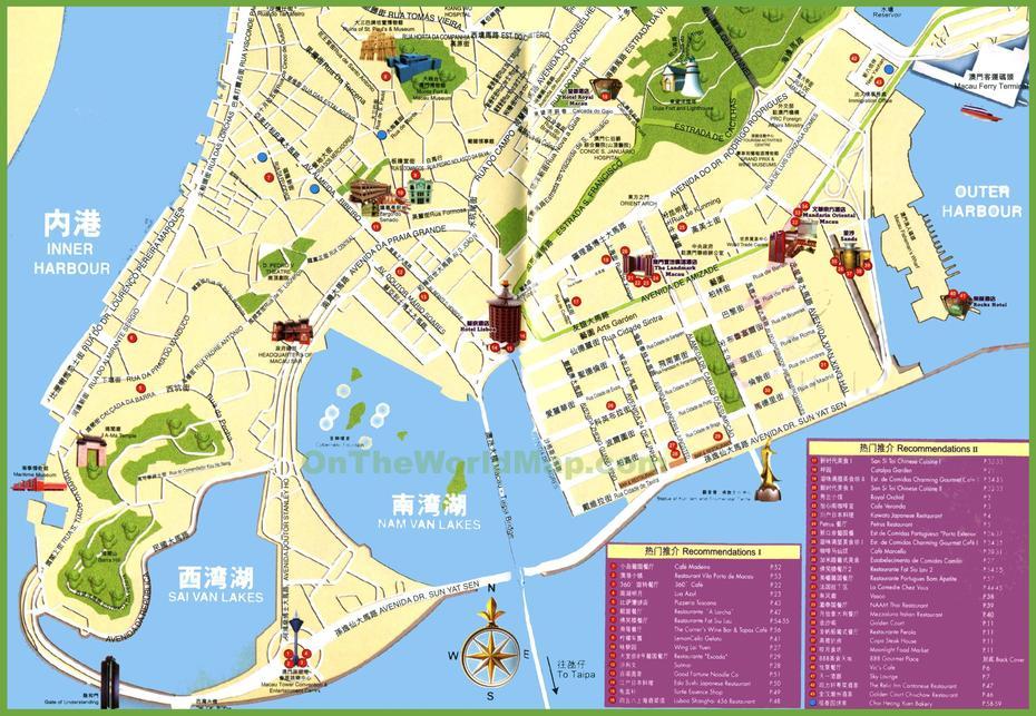 Macau Tourist Map, Macau, Macau, Macau Attractions, Macau Airport