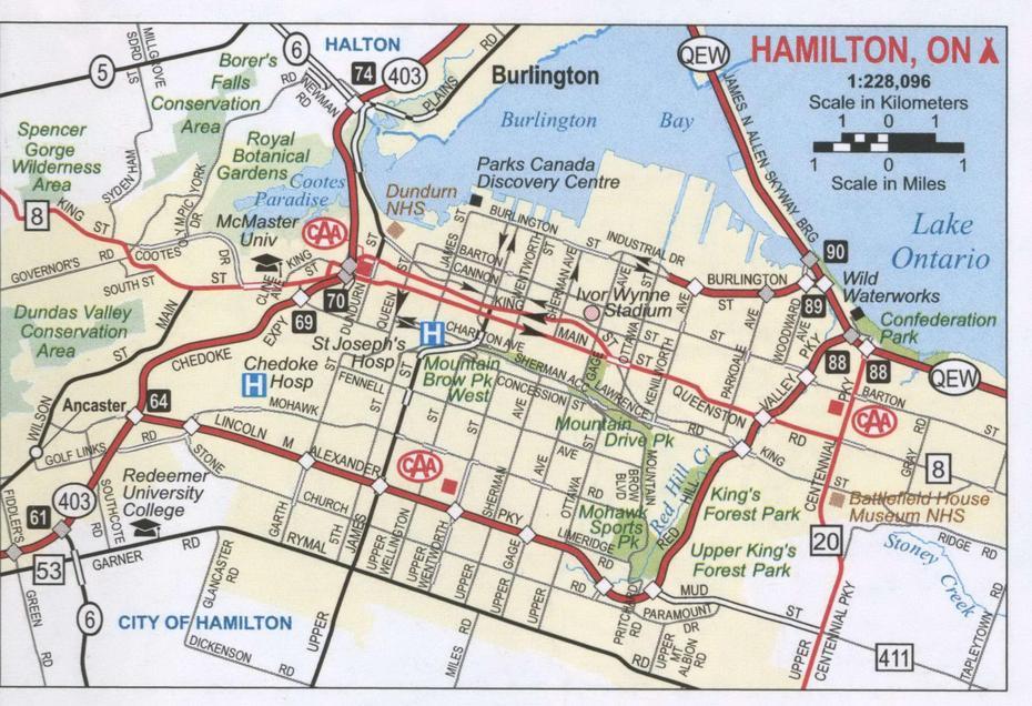 Map Hamilton On And Surrounding Area, Free Printable Map Highway …, Hamilton, Canada, Hamilton Ward, Of Ottawa