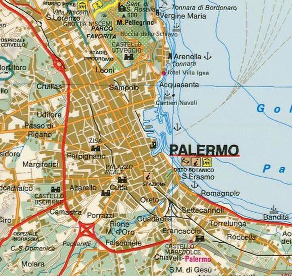 Map Of Palermo, Palermo, Italy, Palermo City, Palermo Italy City