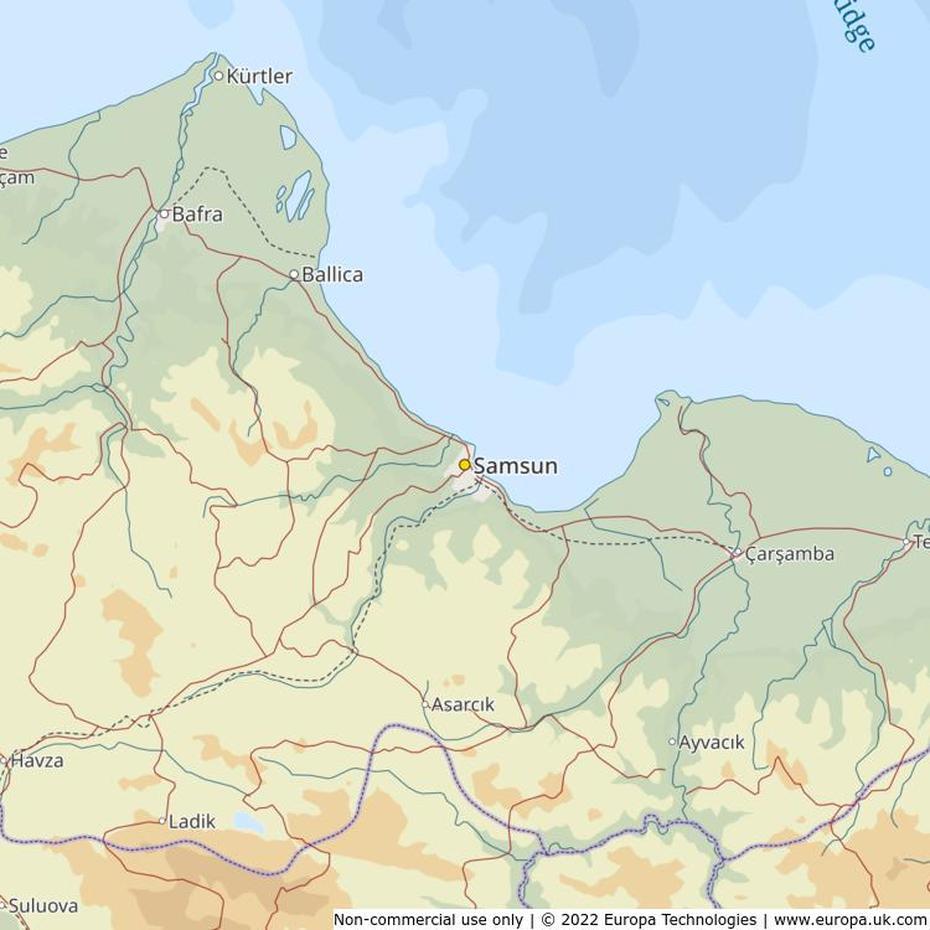 Map Of Samsun, Turkey | Global 1000 Atlas, Samsun, Turkey, Oludeniz Turkey, Ankara Turkey