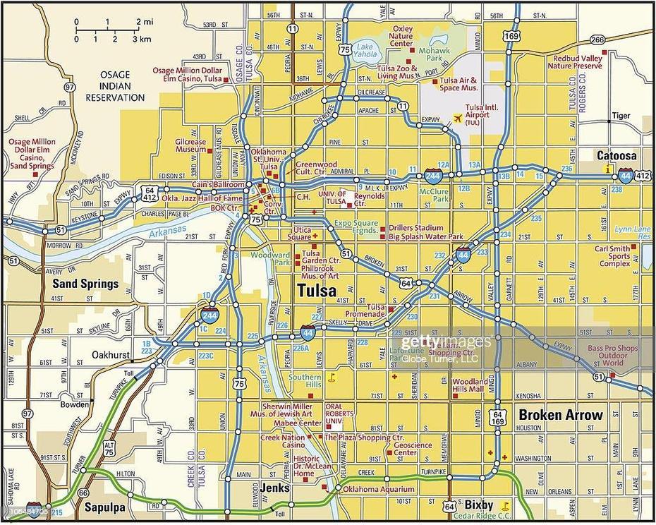 Map Of Tulsa And Surrounding Areas, Tulsa, United States, United States  Kids, United States  And Cities