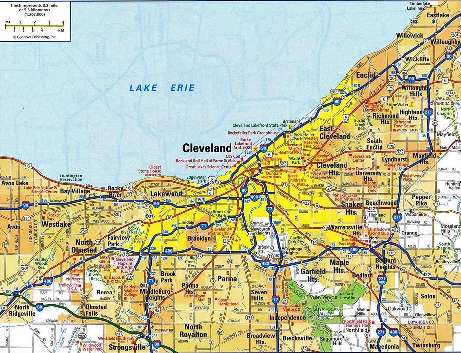 Mapas Detallados De Cleveland Para Descargar Gratis E Imprimir, Cleveland, United States, Cleveland Usa, Cleveland City
