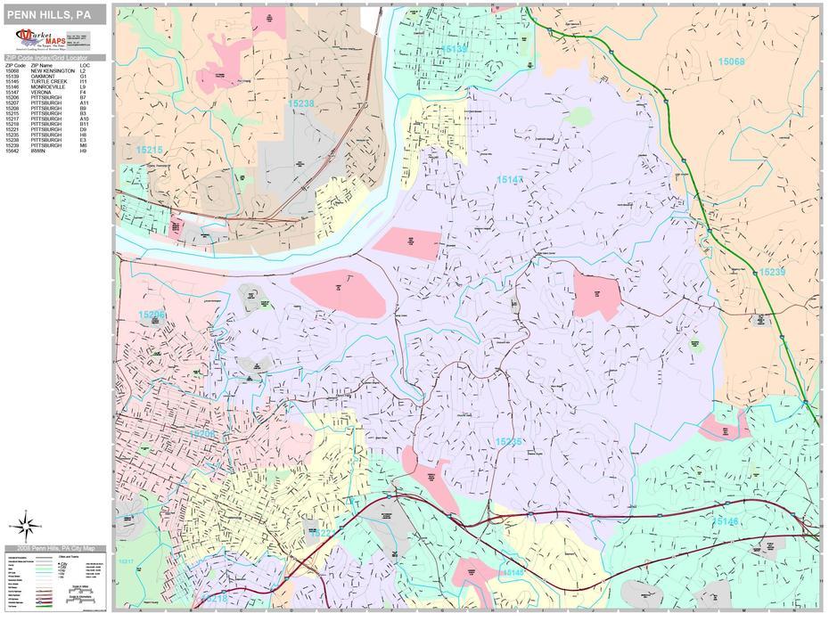 Penn Hills Pennsylvania Wall Map (Premium Style) By Marketmaps …, Penn Hills, United States, Penn Hills Pa, Penn Hills Resort