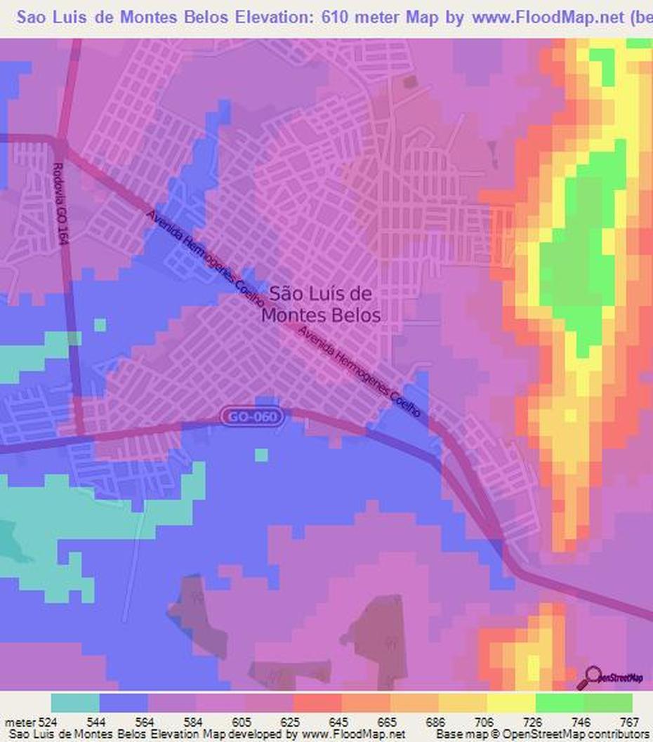 São Luís De Montes Belos, Brazil, Topography, São Luís De Montes Belos, Brazil