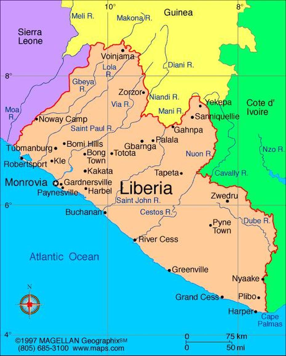 Sinkor Monrovia Liberia, Downtown Monrovia Liberia, Satellite Image, Monrovia, Liberia