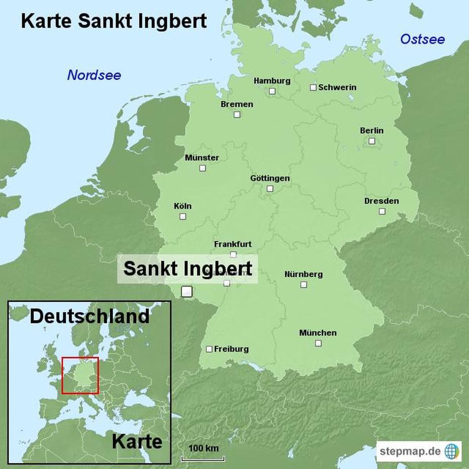 Stepmap – Karte Sankt Ingbert – Landkarte Fur Deutschland, Sankt Ingbert, Germany, Saarland Germany, France- Germany