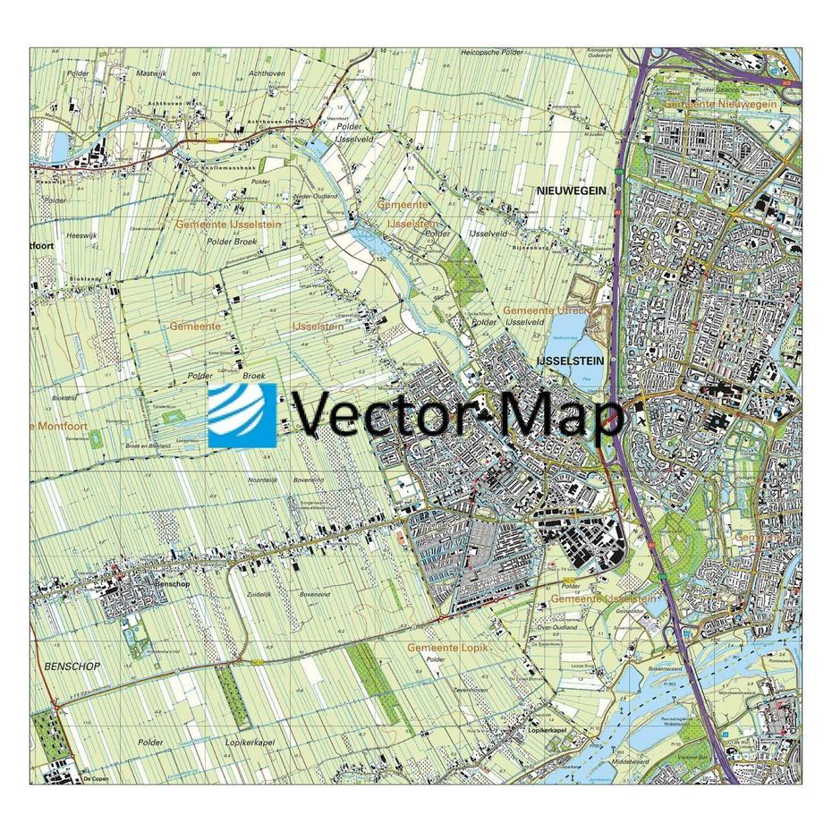 Topografische Kaart Ijsselstein – Vector-Map De Online Kaarten Shop!, Ijsselstein, Netherlands, Carnaval Ijsselstein, Ijsselstein Homes