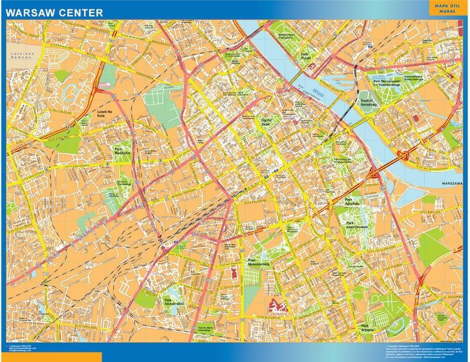 Warsaw Downtown Map | Wall Maps Of Countries For Europe, Warsaw, Poland, Lodz Poland, Warsaw Airport