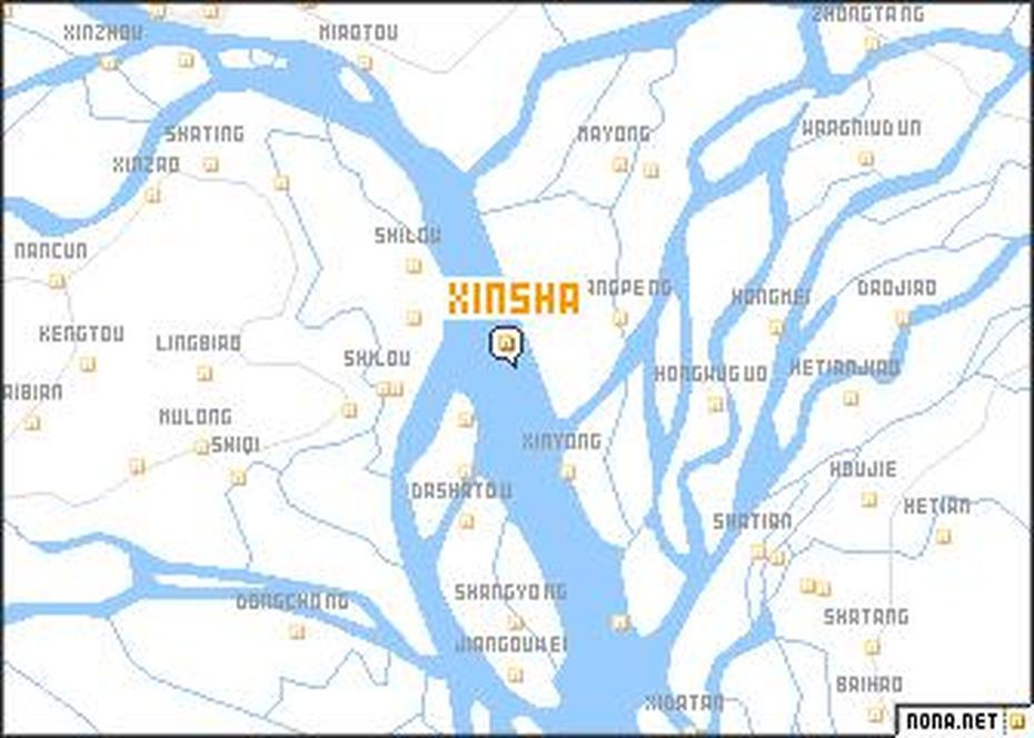 Xinsha (China) Map – Nona, Xinshi, China, China  By Province, China  With Flag