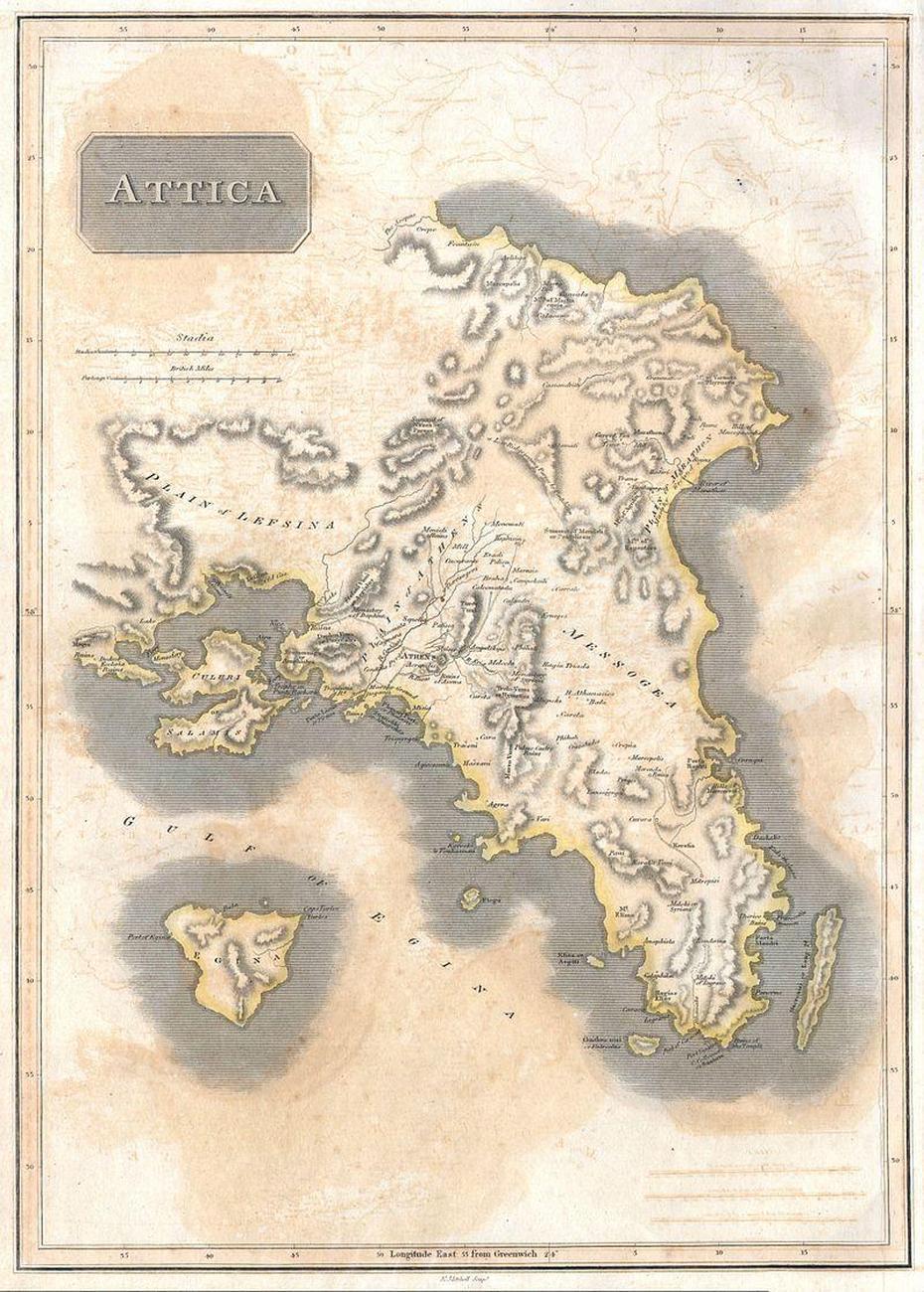 1815 Thomson Map Of Attica (Anthens And Vicinity) Greece – Geographicus …, Ampelókipoi, Greece, Greece  For Kids, Kos Greece