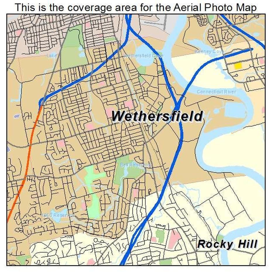 Aerial Photography Map Of Wethersfield, Ct Connecticut, Wethersfield, United States, Wethersfield Cove, Coronation Street