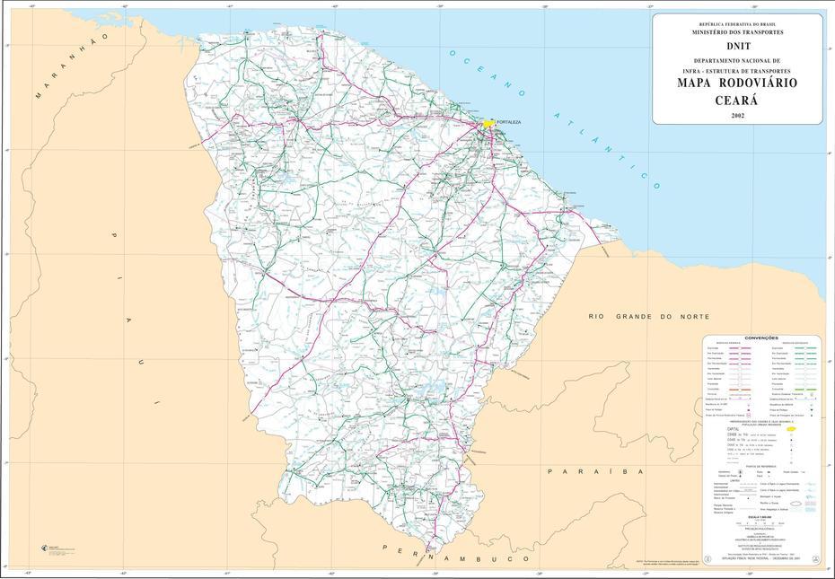 Ceara State Road Map, Brazil, Bela Cruz, Brazil, Limpopo Province, Bushveld