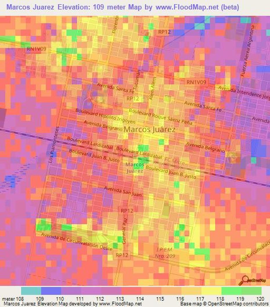 Cordoba Argentina, A De Ciudad  Juarez, Elevation , Marcos Juárez, Argentina