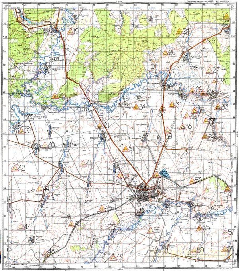 Download Topographic Map In Area Of Nurlat, Mamykovo – Mapstor, Nurlat, Russia, Russia  With States, European Russia