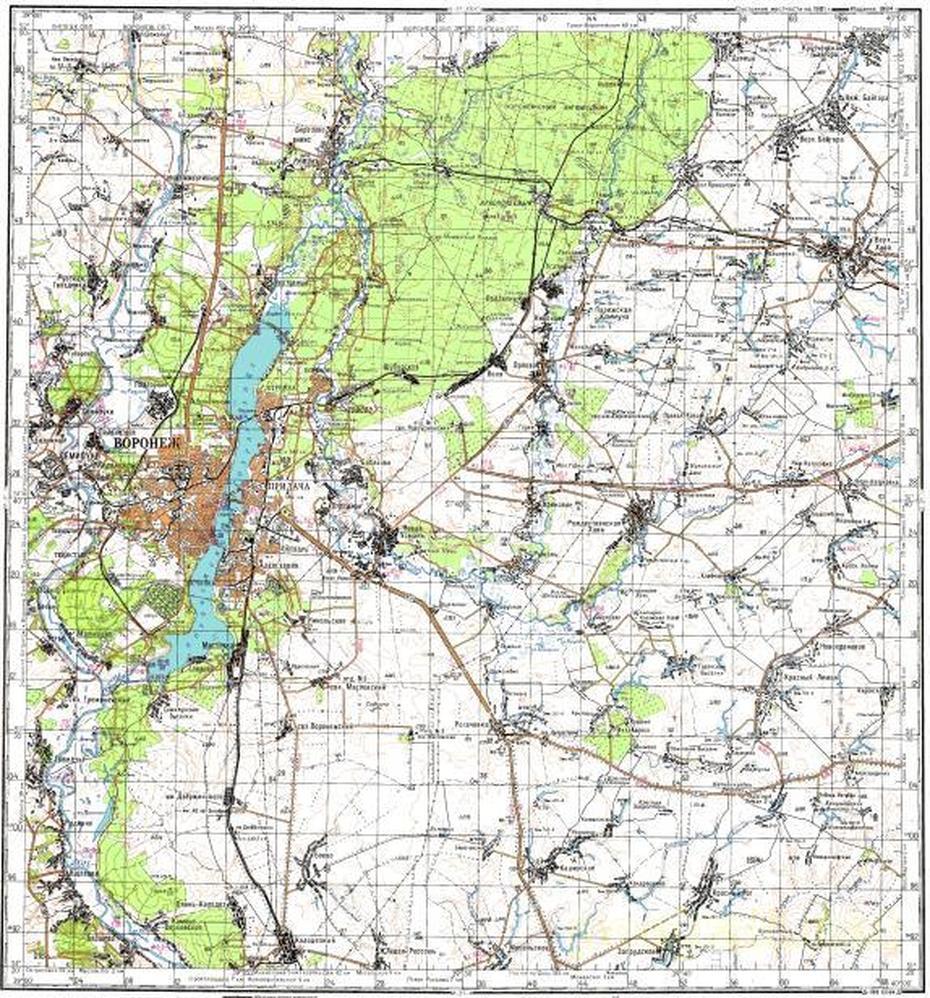 Download Topographic Map In Area Of Voronezh, Semiluki, Krasnolesnyy …, Semiluki, Russia, Russia City, White Russia